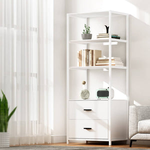 Artiss Bookshelf Display Shelf 2 Drawers 152CM White