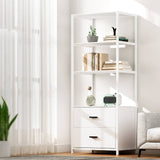 Artiss Bookshelf Display Shelf 2 Drawers 152CM White