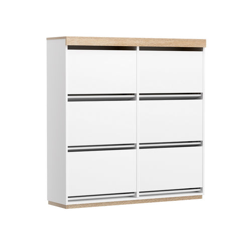 Artiss Shoe Rack Cabinet 3-Tier 45 Pairs White