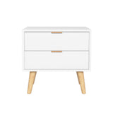 Artiss Bedside Table 2 Drawers - White