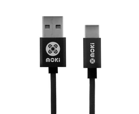 MOKI Braided Type-C SynCharge Cable 90cm/3ft Gun Metal Tip