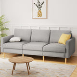 Artiss Sofa 3 Seater Extra Large Linen Fabric Grey