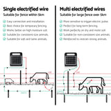 Giantz 5km Electric Fence Energiser Solar Farm 0.3J