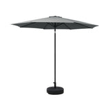 Instahut 2.7m Outdoor Umbrella w/Base Pole Stand Garden Sun Charcoal