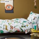 Crazy Jungle Kids Cotton Percale Multi Quilt Cover Sets by Bedding House Single