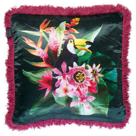 Jungle Fever Pink Filled Cushion by Bedding House