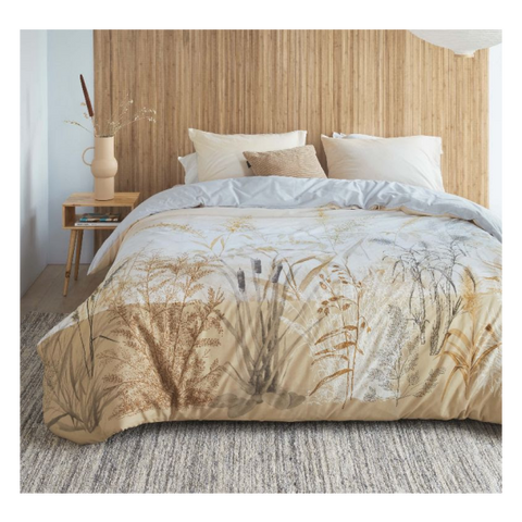 Florine Cotton Percale Sand Quilt Cover Sets by Bedding House Queen