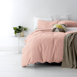 European Vintage Washed Cotton Blush Quilt Cover Set by Park Avenue