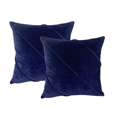 Trova Ink Twin Pack Cotton Velvet Cushion Polyester Filled by Cloud Linen