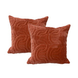 Roma Brick Twin Pack Cotton Velvet Embroidered Cushion Feather Filled by Cloud Linen