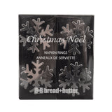 Bread and Butter Napkin Rings - Snow Flake - - 4 Pack