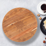 Bread and Butter 18 Inch Wooden Lazy Susan Tray - Wood Snowflake