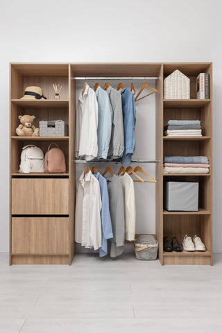 BASEL 2M WALK IN WARDROBE KIT - CLASSIC - NATURAL OAK