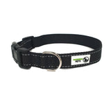 Nylon w/Reflective Stitching Dog Collar Small Black