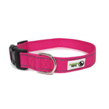 Nylon w/Reflective Stitching Dog Collar Small Pink