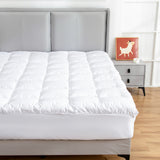 Hypoallergenic, Antibacterial w/ 100% Microfiber filling Mattress Topper - QUEEN