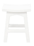 Tokyo Solid Mahogan Timber Footstool (White)