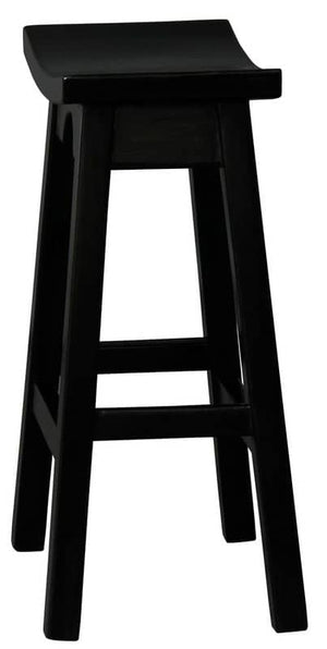 Ryo Solid Mahogany Kitchen Counter Stool (Black)