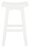 Tokyo Solid Mahogany Timber Barstool (White)