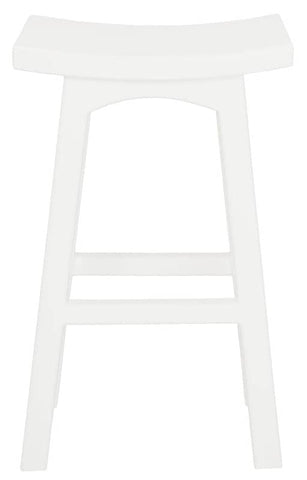 Tokyo Solid Mahogany Timber Barstool (White)