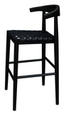 Elliot Genuine Leather Barstool - Set of 2 (Black)