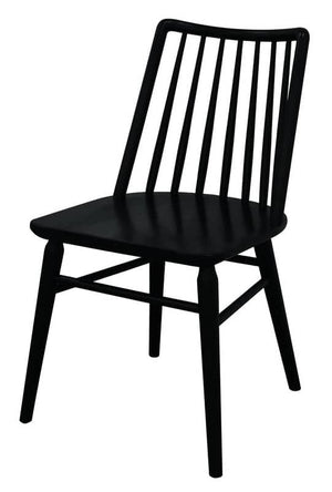 Riviera Solid Oak Dining Chair - Set of 2 (Black)