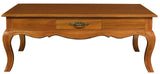 French Provincial 2 Drawer Coffee Table - Light Pecan