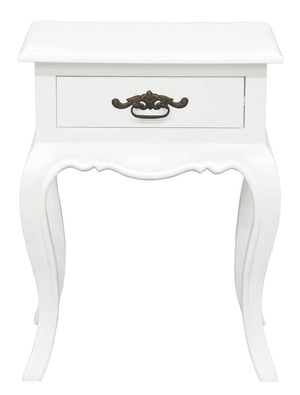 French Provincial 1 Drawer Lamp Table (White)