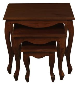 Queen Ann Nest of Table Set of 3 (Mahogany)