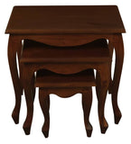 Queen Ann Nest of Table Set of 3 (Mahogany)