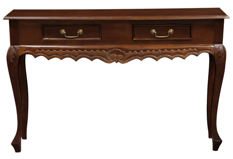 Seine 2 Drawer Carved Sofa Table (Mahogany)