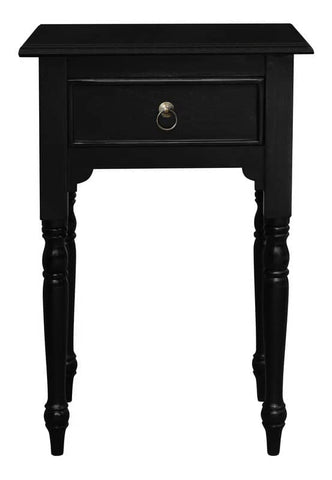 Milly Turn Leg 1 Drawer Side Table  (Black)