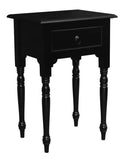 Milly Turn Leg 1 Drawer Side Table  (Black)