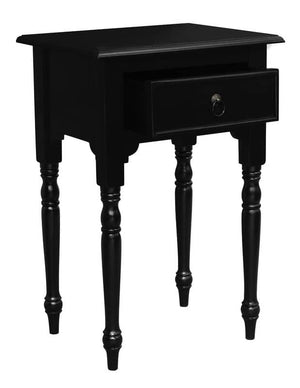 Milly Turn Leg 1 Drawer Side Table  (Black)