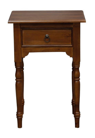 Milly Turn Leg 1 Drawer Side Table (Mahogany)