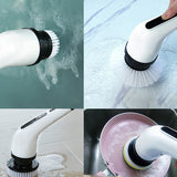 9in1 Electric Spin Scrubber Turbo Scrub Cleaning Brush Cordless Chargeable Tool