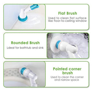 2PCS Rechargeable Spin Scrubber Electric Turbo Scrub Cleaning Brush Cordless Kit