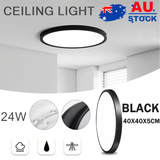 40cm black LED Ceiling Light  Round 18W / 24W Oyster Lamp Modern Cool White Light