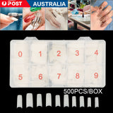 500Pcs Fake French Nail Tips White Clear Stiletto False Gel Pointy Art Acrylic