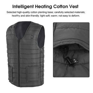 XL Electric Vest Heated Jacket USB Thermal Warm Heat Pad Winter Body Warmer Unisex