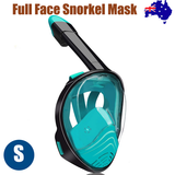 BlUE Full Face Snorkel Mask Swimming Breath Dry Diving Goggle Scuba Glass Anti-Fog AU S