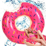 Pink Inflatable Giant Donut Raft Swim Ring Float Swimming Pool Beach Lounge Pink Coff 80CM