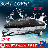 Boat Cover Heavy Duty 12-14ft Trailerable Marine 420D Waterproof UV Protector AU