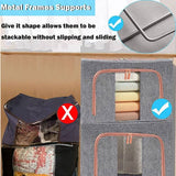 Foldable Storage Box Crushed Steel Frame Clothes Quilt Toys Organizer 60L  Random color