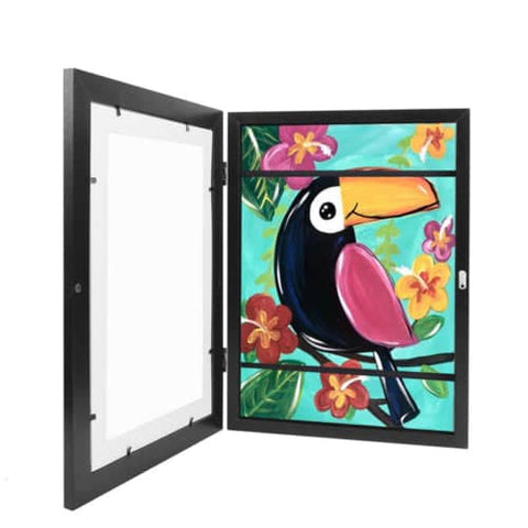 Children Kids Art Frames Art Projects Wooden Artwork Display 150 Pictures Hold Black