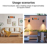 Infrared Electric Wall Heater Patio Bathroom Heat Waterproof Strip with Remote