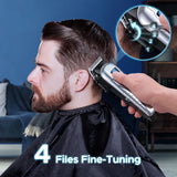 Upgrade Men Portable Hair Trimmer Clippers Sets Low Noise Faster Blade 2500mAh