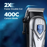 Upgrade Men Portable Hair Trimmer Clippers Sets Low Noise Faster Blade 2500mAh