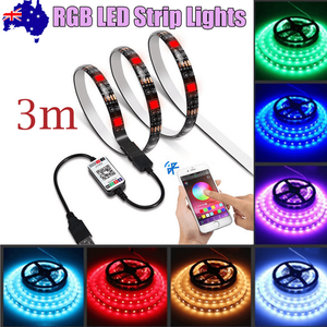 3M RGB LED Strip Lights IP65 Waterproof 5050 300LEDs 12V USB Bluetooth Gift