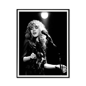 Wall Art 90cmx135cm Young Stevie Nicks in Concert Poster, Black Frame Canvas